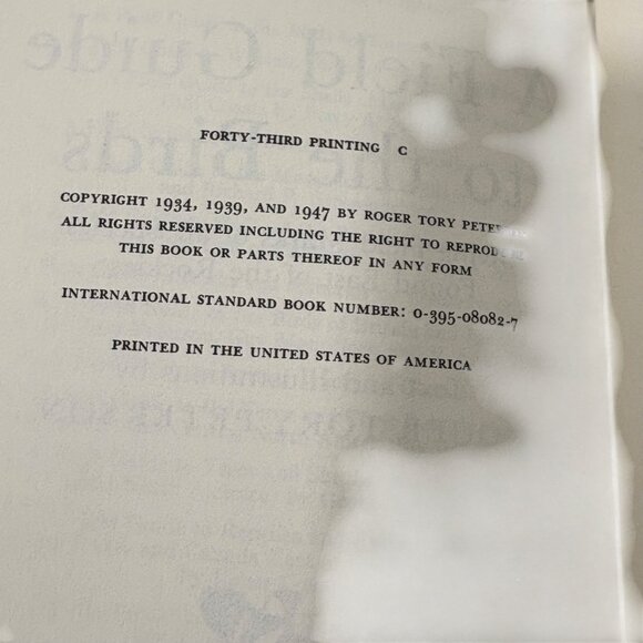 Vintage A Field Guide To The Birds By Roger Tory Peterson - Picture 4 of 6